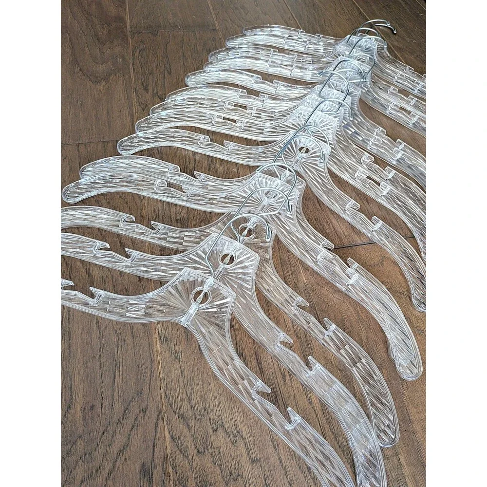 Clear Plastic Clothes Hangers Lot of 14